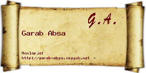 Garab Absa névjegykártya